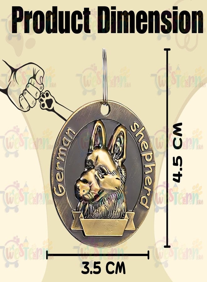 Western Era German Shepard Bronze Tag with Dog Face Engraved - Durable Metal Pet ID Tag, Stylish, Sturdy, Long-Lasting, Scratch-Resistant, Lightweight, Attach to Dog Collar for Added Style & Security - Image 4